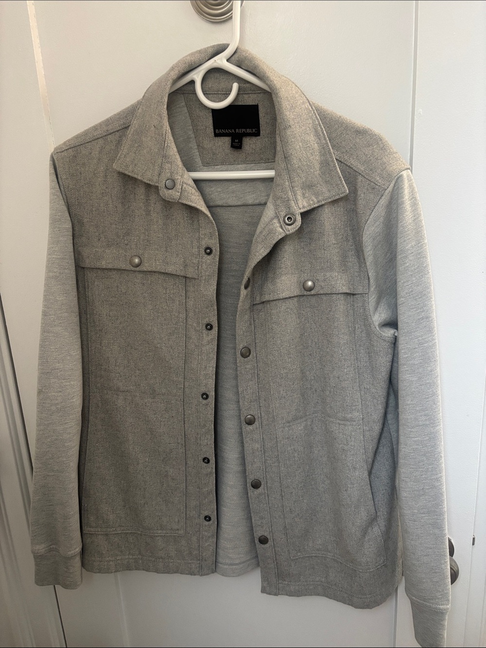 Banana Republic VINTAGE Men's Heather Light Gray Shirt Jacket